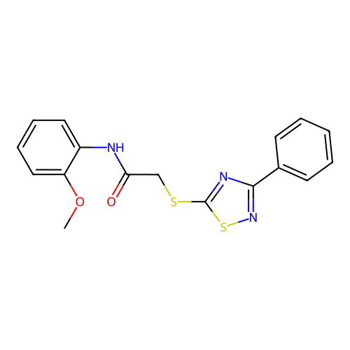 N-(2-methoxyphenyl)-2-[(3-phenyl-1,2,4-thiadiazol-5-yl)sulfanyl]acetamide structure