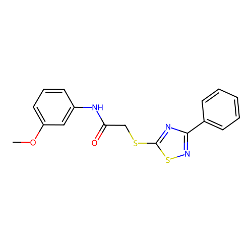 N-(3-methoxyphenyl)-2-[(3-phenyl-1,2,4-thiadiazol-5-yl)sulfanyl]acetamide structure