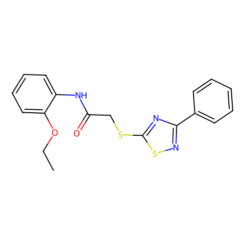 N-(2-ethoxyphenyl)-2-[(3-phenyl-1,2,4-thiadiazol-5-yl)sulfanyl]acetamide structure