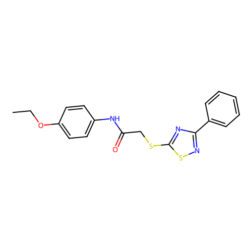 N-(4-ethoxyphenyl)-2-[(3-phenyl-1,2,4-thiadiazol-5-yl)sulfanyl]acetamide structure