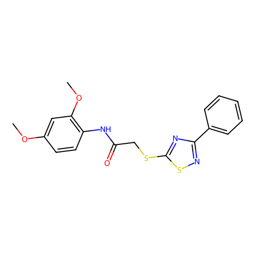 N-(2,4-dimethoxyphenyl)-2-[(3-phenyl-1,2,4-thiadiazol-5-yl)sulfanyl]acetamide structure
