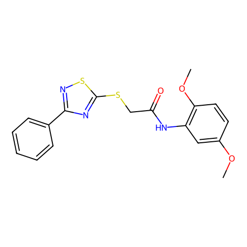 N-(2,5-dimethoxyphenyl)-2-[(3-phenyl-1,2,4-thiadiazol-5-yl)sulfanyl]acetamide structure