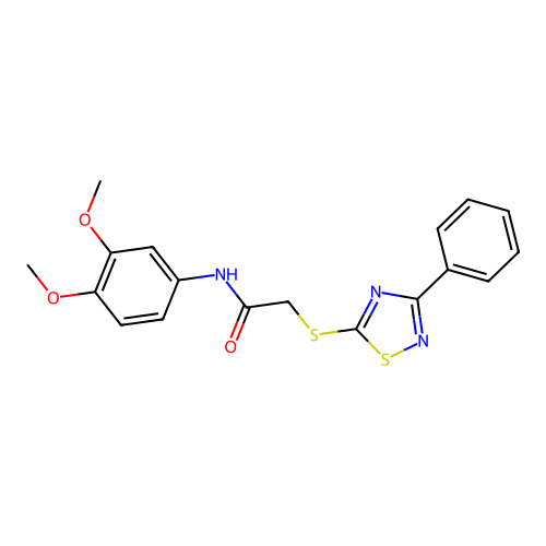 N-(3,4-dimethoxyphenyl)-2-[(3-phenyl-1,2,4-thiadiazol-5-yl)sulfanyl]acetamide structure