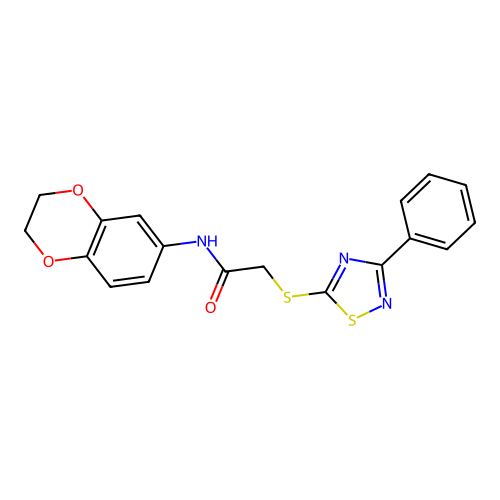 N-(2,3-dihydro-1,4-benzodioxin-6-yl)-2-[(3-phenyl-1,2,4-thiadiazol-5-yl)sulfanyl]acetamide structure