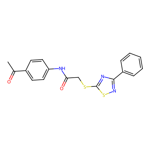 N-(4-acetylphenyl)-2-[(3-phenyl-1,2,4-thiadiazol-5-yl)sulfanyl]acetamide structure