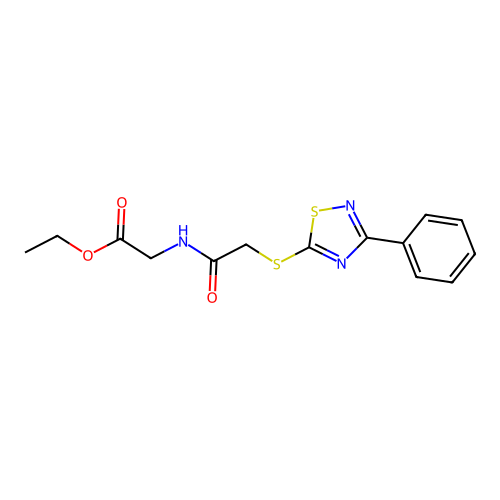 Ethyl 2-(2-((3-phenyl-1,2,4-thiadiazol-5-yl)thio)acetamido)acetate structure