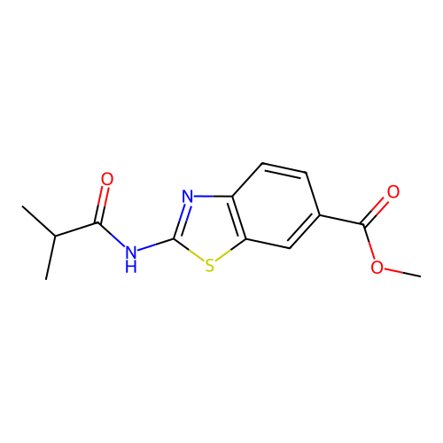 Methyl 2-(2-methylpropanoylamino)-1,3-benzothiazole-6-carboxylate structure