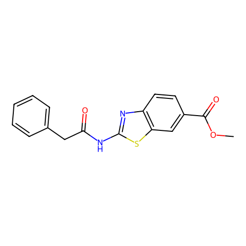 Methyl 2-(2-phenylacetamido)benzo[d]thiazole-6-carboxylate structure