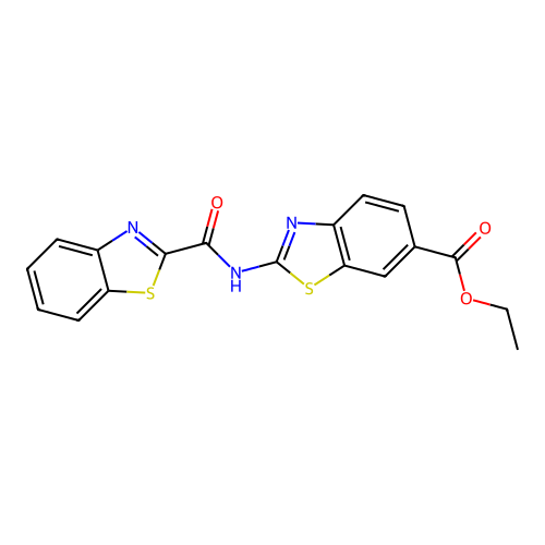 Ethyl 2-(benzo[d]thiazole-2-carboxamido)benzo[d]thiazole-6-carboxylate structure