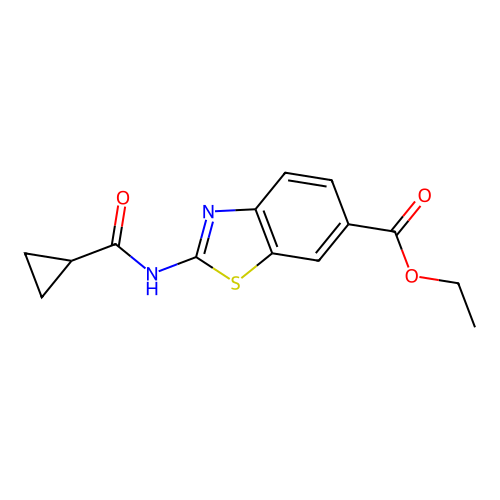 Ethyl 2-(cyclopropanecarboxamido)benzo[d]thiazole-6-carboxylate structure