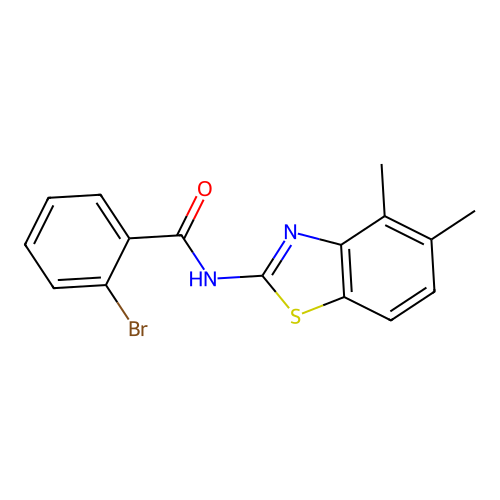 2-bromo-N-(4,5-dimethyl-1,3-benzothiazol-2-yl)benzamide structure