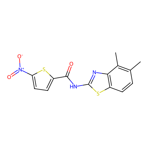 N-(4,5-dimethyl-1,3-benzothiazol-2-yl)-5-nitrothiophene-2-carboxamide structure