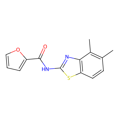 N-(4,5-dimethyl-1,3-benzothiazol-2-yl)furan-2-carboxamide structure