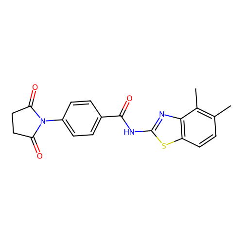 N-(4,5-dimethyl-1,3-benzothiazol-2-yl)-4-(2,5-dioxopyrrolidin-1-yl)benzamide structure