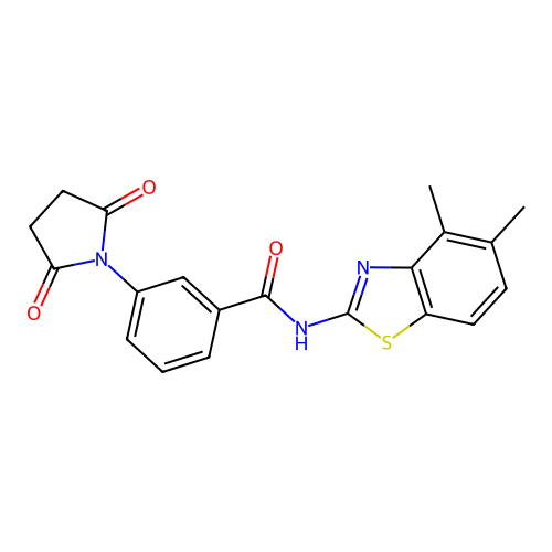 N-(4,5-dimethyl-1,3-benzothiazol-2-yl)-3-(2,5-dioxopyrrolidin-1-yl)benzamide structure