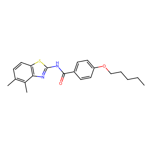 N-(4,5-dimethylbenzo[d]thiazol-2-yl)-4-(pentyloxy)benzamide structure