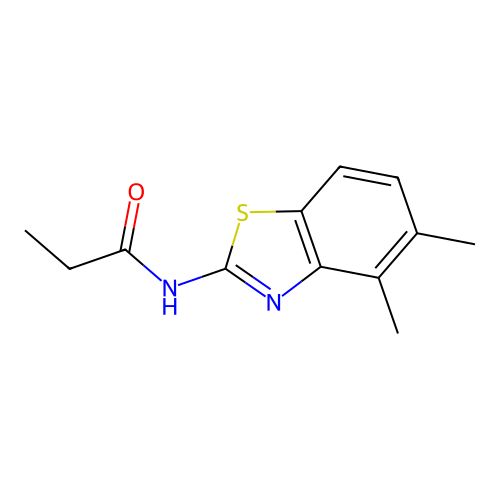 N-(4,5-dimethyl-1,3-benzothiazol-2-yl)propanamide structure