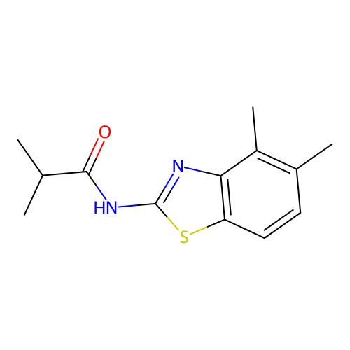 N-(4,5-dimethyl-1,3-benzothiazol-2-yl)-2-methylpropanamide structure