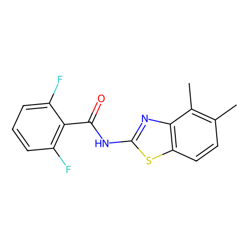 N-(4,5-dimethyl-1,3-benzothiazol-2-yl)-2,6-difluorobenzamide structure