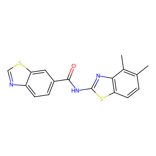 N-(4,5-dimethyl-1,3-benzothiazol-2-yl)-1,3-benzothiazole-6-carboxamide structure