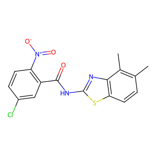 5-chloro-N-(4,5-dimethyl-1,3-benzothiazol-2-yl)-2-nitrobenzamide structure