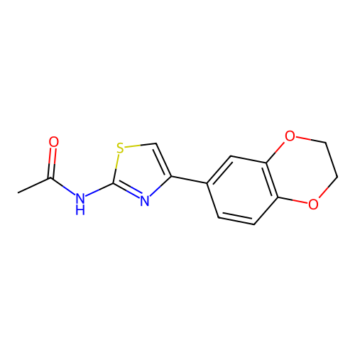 N-[4-(2,3-dihydro-1,4-benzodioxin-6-yl)-1,3-thiazol-2-yl]acetamide structure