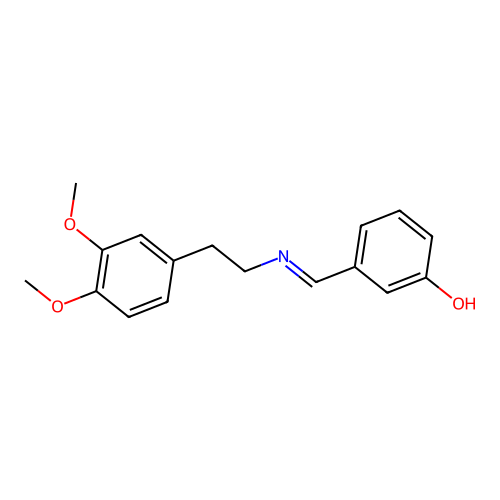 3-[2-(3,4-Dimethoxyphenyl)ethyliminomethyl]phenol structure