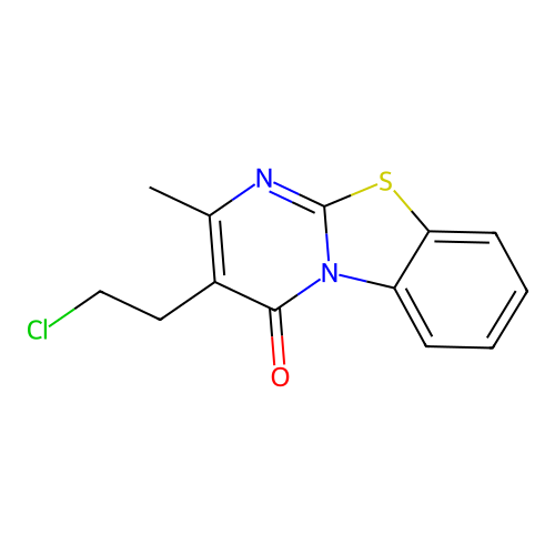 3-(2-chloroethyl)-2-methyl-4H-pyrimido[2,1-b][1,3]benzothiazol-4-one structure
