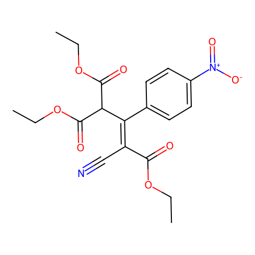 Triethyl 3-cyano-2-(4-nitrophenyl)prop-2-ene-1,1,3-tricarboxylate structure
