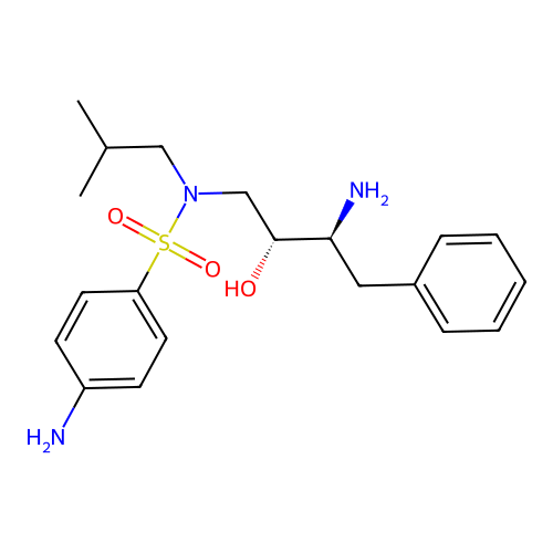 4-AMINO-N-((2R,3S)-3-AMINO-2-HYDROXY-4-PHENYLBUTYL)-N-ISOBUTYLBENZENESULFONAMIDE structure