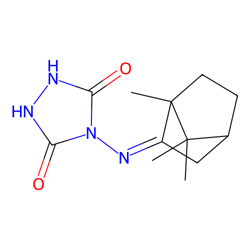 4-[(1,7,7-Trimethylbicyclo[2.2.1]hept-2-ylidene)amino]-1,2,4-triazolidine-3,5-dione structure
