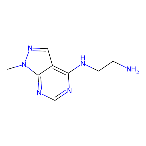 N-(2-aminoethyl)-1-methyl-1H-pyrazolo[3,4-d]pyrimidin-4-amine structure