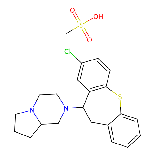 Pyrrolo(1,2-a)pyrazine, octahydro-2-(8-chloro-10,11-dihydrodibenzo(b,f)thiepin-10-yl)-, monomethanesulfonate structure