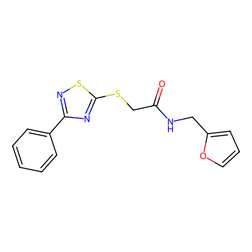 N-(furan-2-ylmethyl)-2-((3-phenyl-1,2,4-thiadiazol-5-yl)thio)acetamide structure