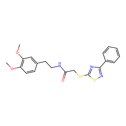 N-[2-(3,4-dimethoxyphenyl)ethyl]-2-[(3-phenyl-1,2,4-thiadiazol-5-yl)sulfanyl]acetamide structure