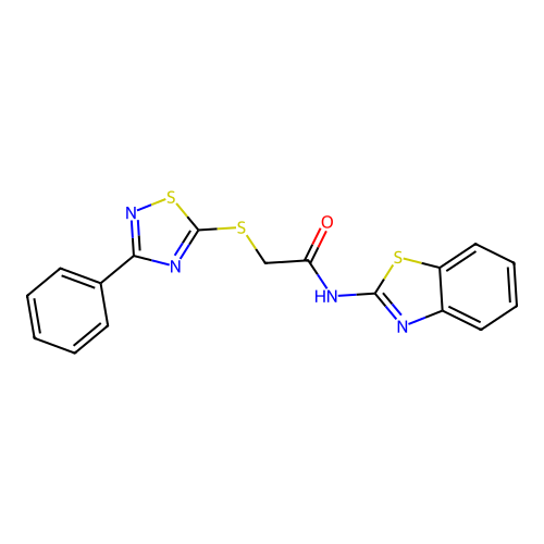 N-(1,3-benzothiazol-2-yl)-2-[(3-phenyl-1,2,4-thiadiazol-5-yl)sulfanyl]acetamide structure