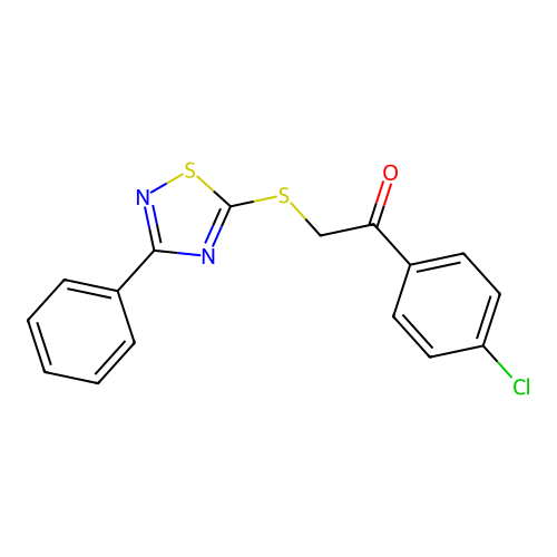 1-(4-Chlorophenyl)-2-((3-phenyl-1,2,4-thiadiazol-5-yl)thio)ethanone structure