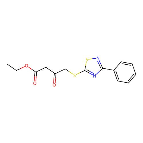Ethyl 3-oxo-4-[(3-phenyl-1,2,4-thiadiazol-5-yl)sulfanyl]butanoate structure