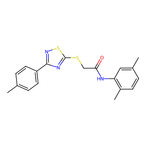 N-(2,5-dimethylphenyl)-2-((3-(p-tolyl)-1,2,4-thiadiazol-5-yl)thio)acetamide structure