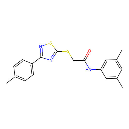N-(3,5-dimethylphenyl)-2-((3-(p-tolyl)-1,2,4-thiadiazol-5-yl)thio)acetamide structure