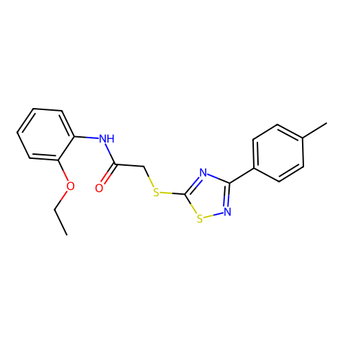 N-(2-ethoxyphenyl)-2-((3-(p-tolyl)-1,2,4-thiadiazol-5-yl)thio)acetamide structure