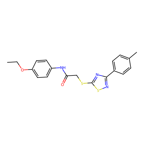 N-(4-ethoxyphenyl)-2-((3-(p-tolyl)-1,2,4-thiadiazol-5-yl)thio)acetamide structure