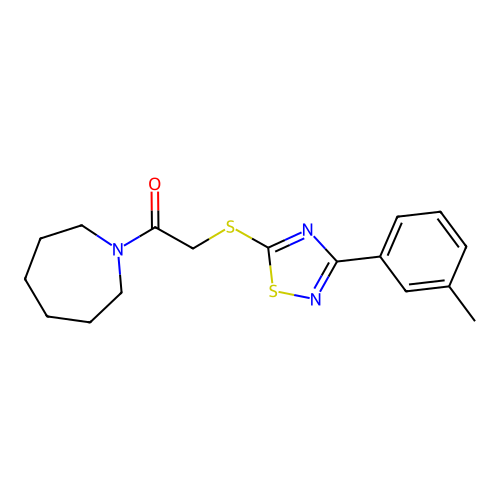 1-(Azepan-1-yl)-2-((3-(m-tolyl)-1,2,4-thiadiazol-5-yl)thio)ethanone structure
