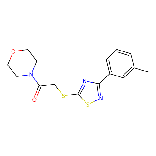 1-Morpholino-2-((3-(m-tolyl)-1,2,4-thiadiazol-5-yl)thio)ethanone structure
