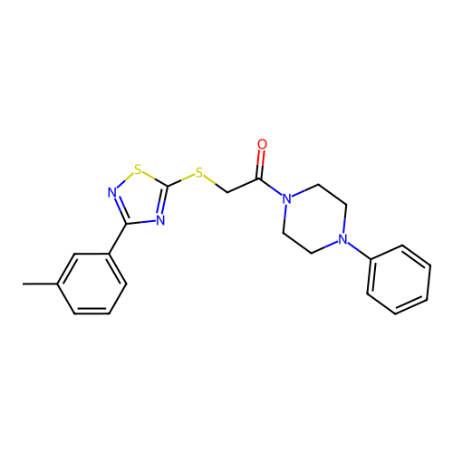 1-(4-Phenylpiperazin-1-yl)-2-((3-(m-tolyl)-1,2,4-thiadiazol-5-yl)thio)ethanone structure