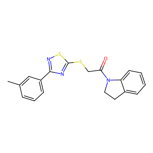 1-(Indolin-1-yl)-2-((3-(m-tolyl)-1,2,4-thiadiazol-5-yl)thio)ethanone structure