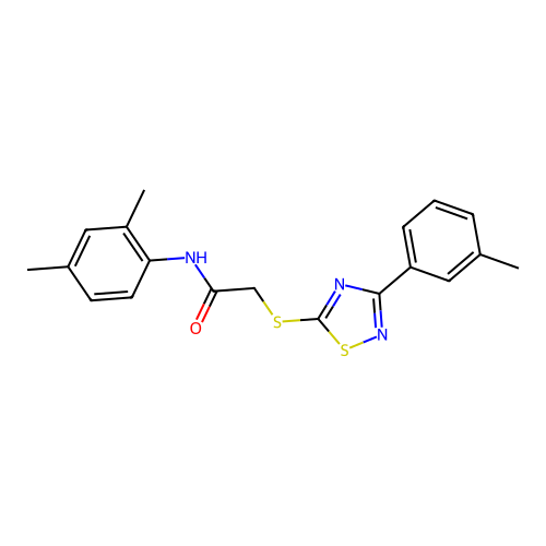 N-(2,4-dimethylphenyl)-2-((3-(m-tolyl)-1,2,4-thiadiazol-5-yl)thio)acetamide structure