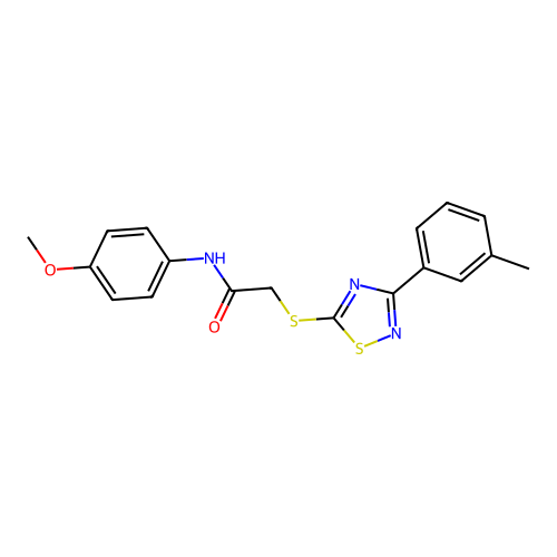 N-(4-methoxyphenyl)-2-((3-(m-tolyl)-1,2,4-thiadiazol-5-yl)thio)acetamide structure