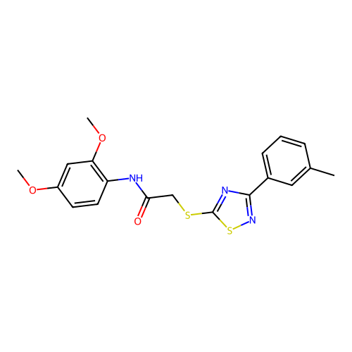 N-(2,4-dimethoxyphenyl)-2-((3-(m-tolyl)-1,2,4-thiadiazol-5-yl)thio)acetamide structure