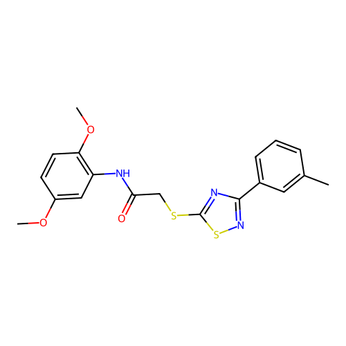 N-(2,5-dimethoxyphenyl)-2-((3-(m-tolyl)-1,2,4-thiadiazol-5-yl)thio)acetamide structure